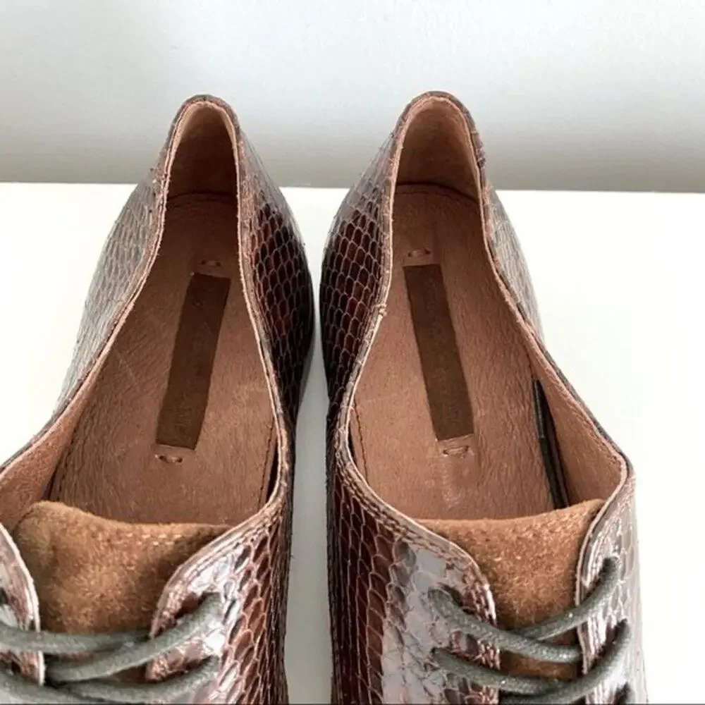 New FRYE Brown Leather Lace Up Oxford Shoes Size 6.5M